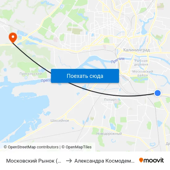 Московский Рынок (В Центр) to Александра Космодемьянского map