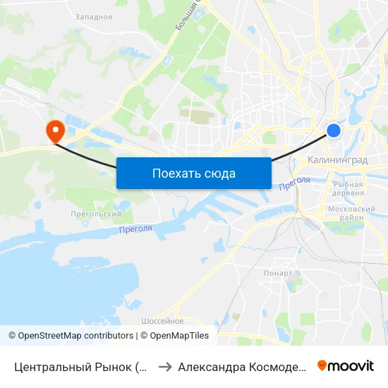 Центральный Рынок (Из Центра) to Александра Космодемьянского map