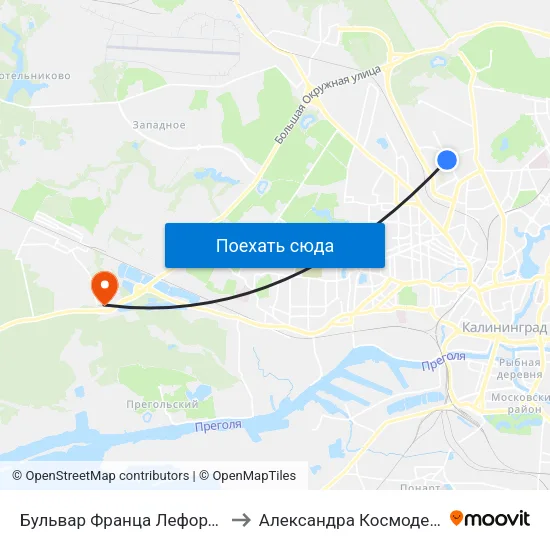 Бульвар Франца Лефорта (В Центр) to Александра Космодемьянского map