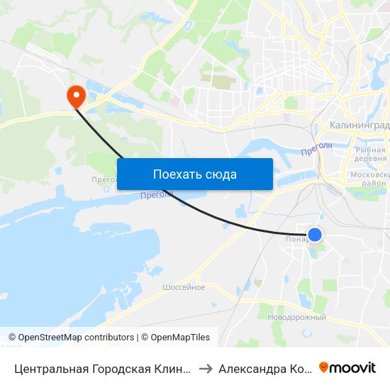 Центральная Городская Клиническая Больница (Из Центра) to Александра Космодемьянского map