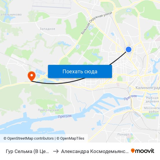 Гур Сельма (В Центр) to Александра Космодемьянского map