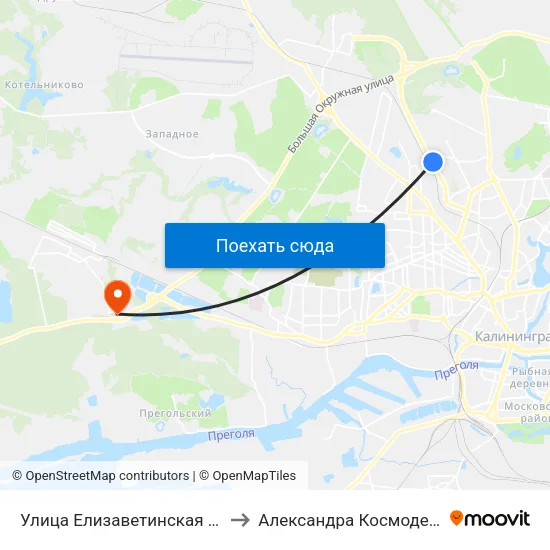 Улица Елизаветинская (Из Центра) to Александра Космодемьянского map