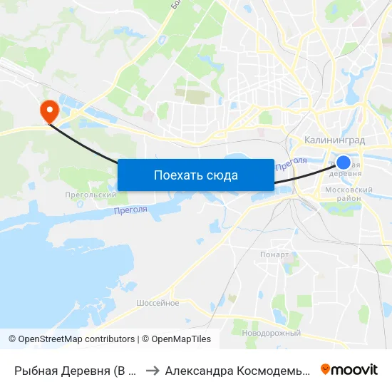 Рыбная Деревня (В Центр) to Александра Космодемьянского map