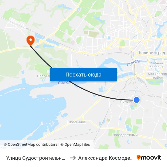 Улица Судостроительная (В Центр) to Александра Космодемьянского map
