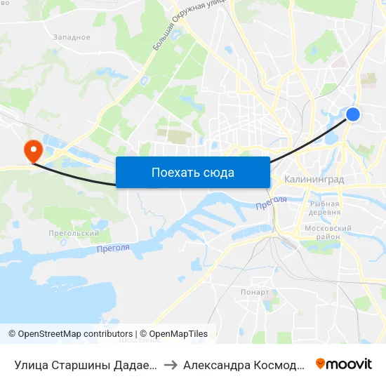 Улица Старшины Дадаева (В Центр) to Александра Космодемьянского map