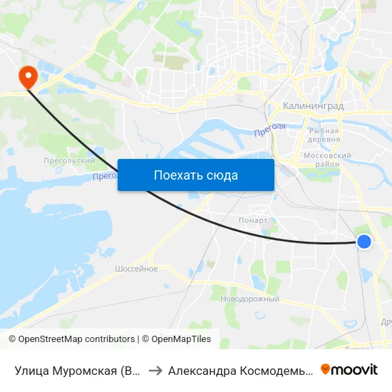 Улица Муромская (В Центр) to Александра Космодемьянского map