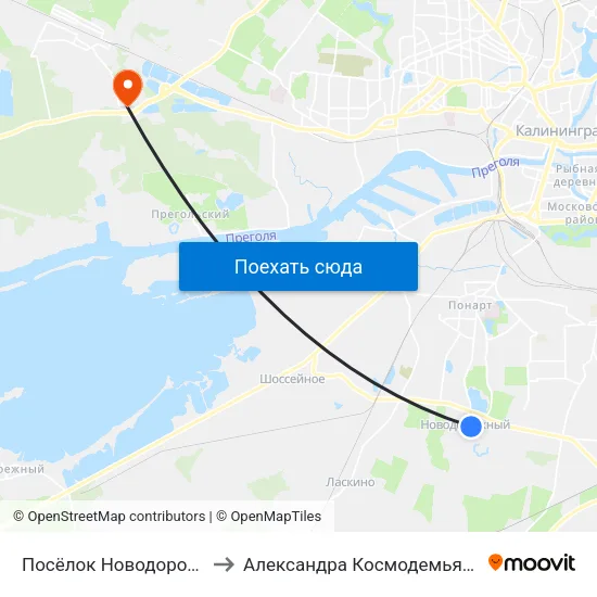 Посёлок Новодорожный to Александра Космодемьянского map