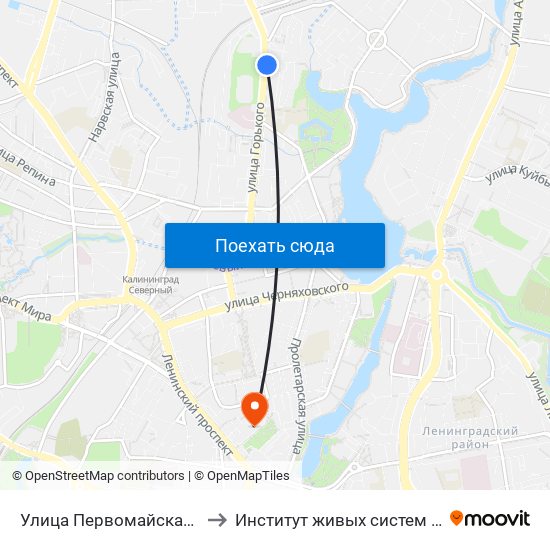 Улица Первомайская (Из Центра) to Институт живых систем БФУ им. Канта map