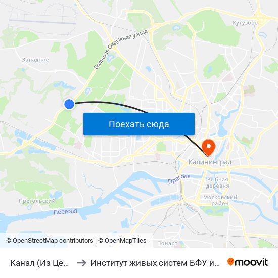 Канал (Из Центра) to Институт живых систем БФУ им. Канта map