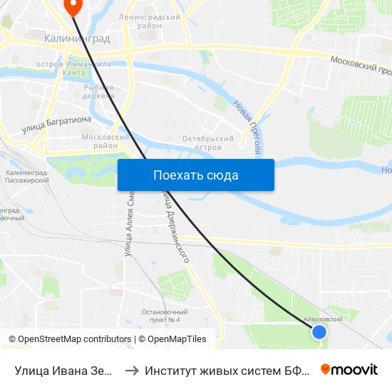 Улица Ивана Земнухова to Институт живых систем БФУ им. Канта map