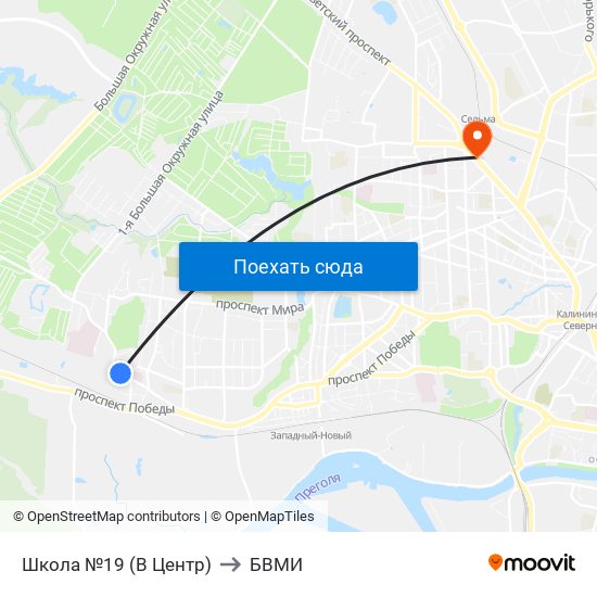 Школа №19 (В Центр) to БВМИ map