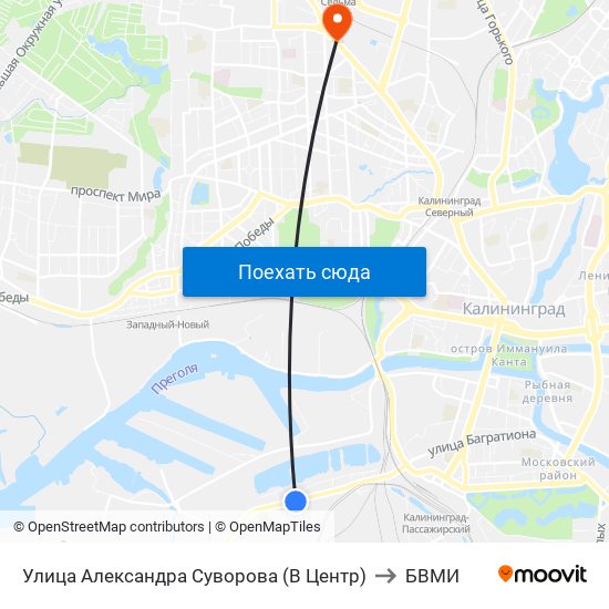 Улица Александра Суворова (В Центр) to БВМИ map
