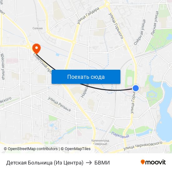 Детская Больница (Из Центра) to БВМИ map