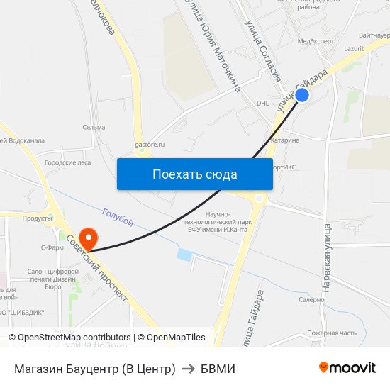 Магазин Бауцентр (В Центр) to БВМИ map