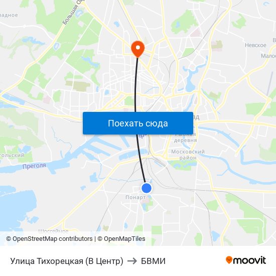 Улица Тихорецкая (В Центр) to БВМИ map