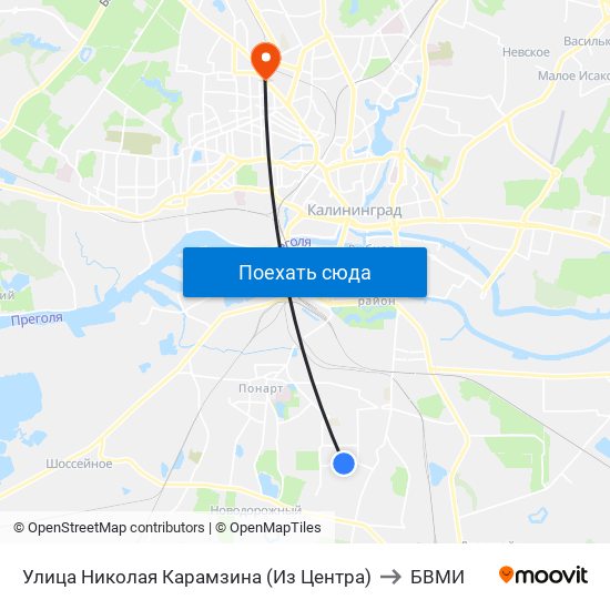 Улица Николая Карамзина (Из Центра) to БВМИ map