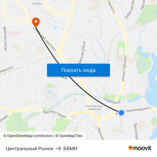 Центральный Рынок to БВМИ map