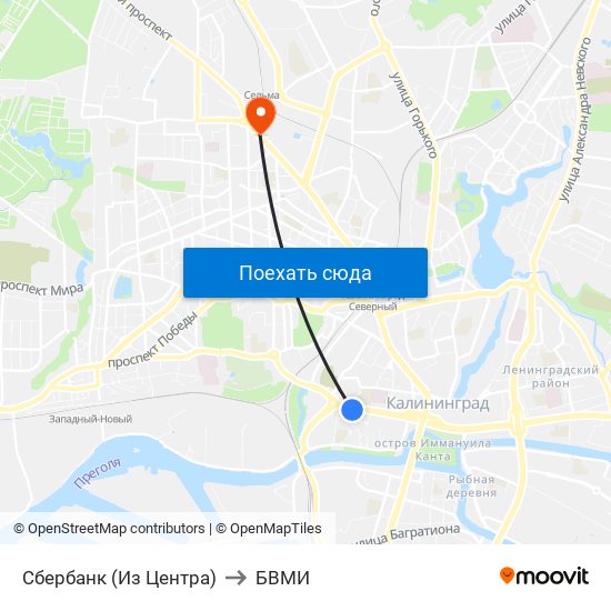 Сбербанк (Из Центра) to БВМИ map