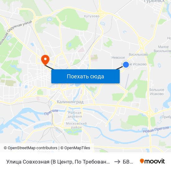 Улица Совхозная (В Центр, По Требованию) to БВМИ map