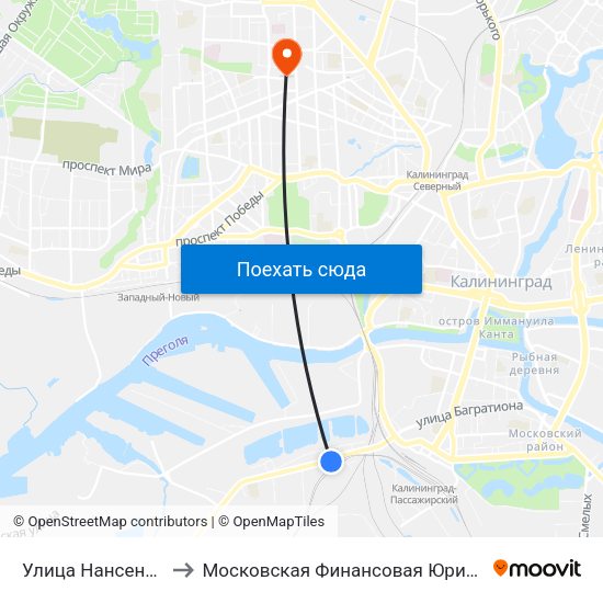 Улица Нансена (В Центр) to Московская Финансовая Юридическая Академия map