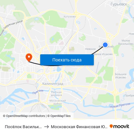 Посёлок Васильково-2 (В Центр) to Московская Финансовая Юридическая Академия map