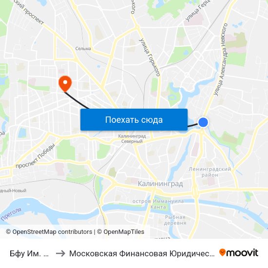 Бфу Им. Канта to Московская Финансовая Юридическая Академия map