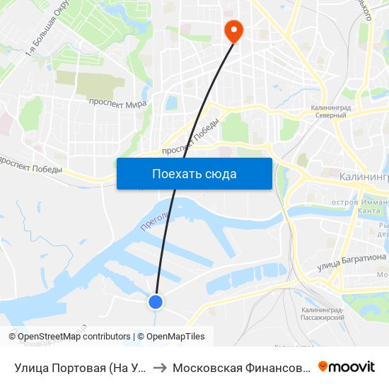 Улица Портовая (На Ул. Транспортная, В Центр) to Московская Финансовая Юридическая Академия map