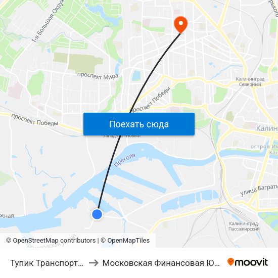 Тупик Транспортный (В Центр) to Московская Финансовая Юридическая Академия map