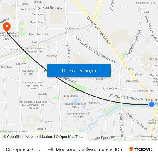 Северный Вокзал (В Центр) to Московская Финансовая Юридическая Академия map