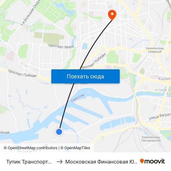 Тупик Транспортный (Из Центра) to Московская Финансовая Юридическая Академия map