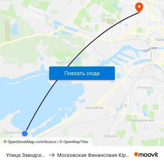 Улица Заводская (В Центр) to Московская Финансовая Юридическая Академия map