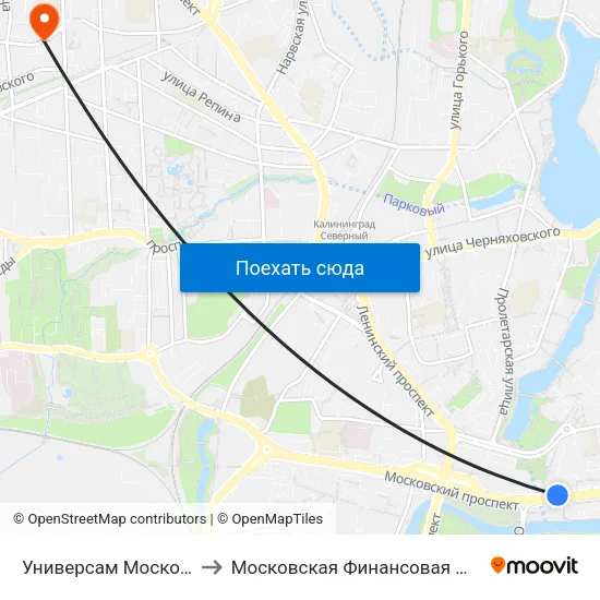 Универсам Московский (В Центр) to Московская Финансовая Юридическая Академия map