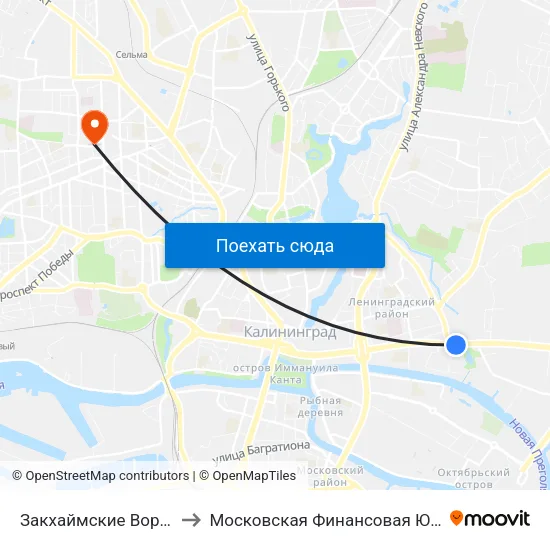 Закхаймские Ворота (Из Центра) to Московская Финансовая Юридическая Академия map