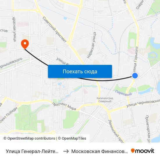 Улица Генерал-Лейтенанта Озерова (Из Центра) to Московская Финансовая Юридическая Академия map