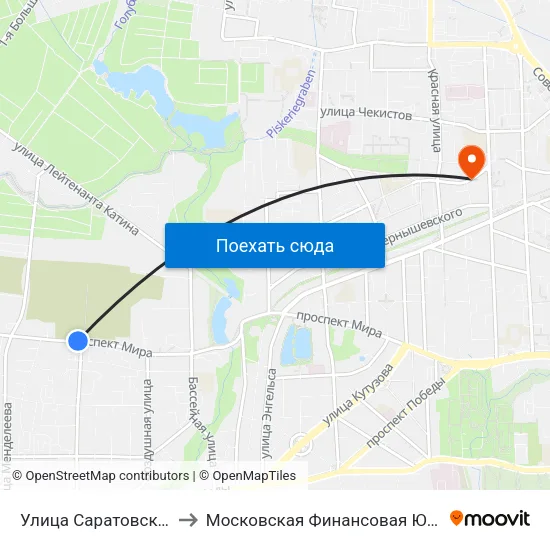 Улица Саратовская (Из Центра) to Московская Финансовая Юридическая Академия map