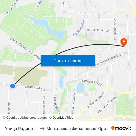 Улица Радистов (В Центр) to Московская Финансовая Юридическая Академия map