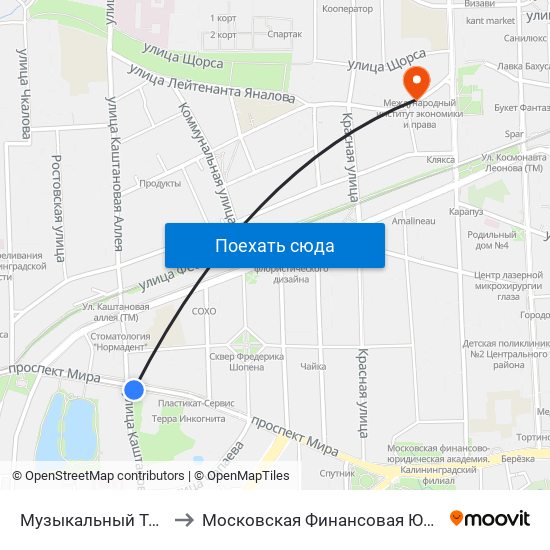 Музыкальный Театр (В Центр) to Московская Финансовая Юридическая Академия map