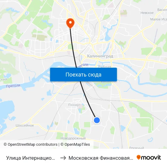 Улица Интернациональная (Из Центра) to Московская Финансовая Юридическая Академия map