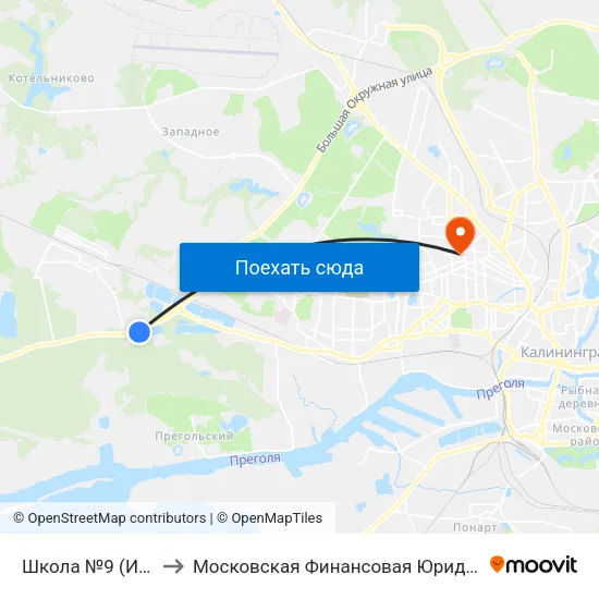 Школа №9 (Из Центра) to Московская Финансовая Юридическая Академия map