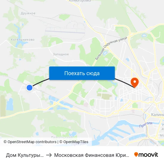 Дом Культуры (В Центр) to Московская Финансовая Юридическая Академия map