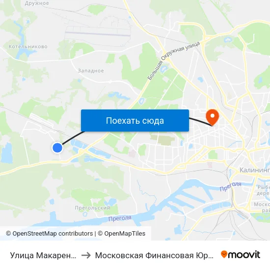 Улица Макаренко (В Центр) to Московская Финансовая Юридическая Академия map