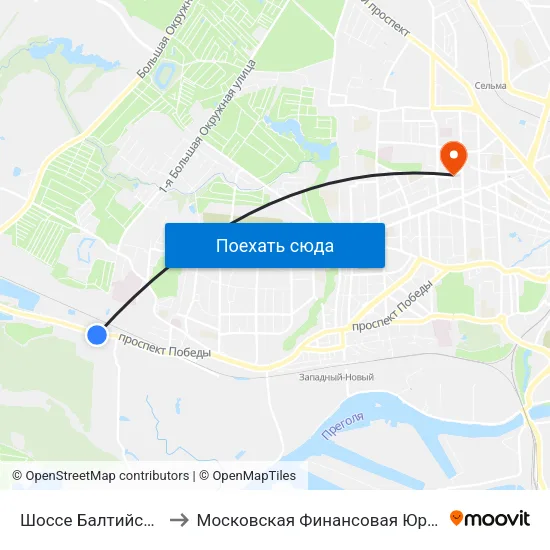 Шоссе Балтийское (В Центр) to Московская Финансовая Юридическая Академия map