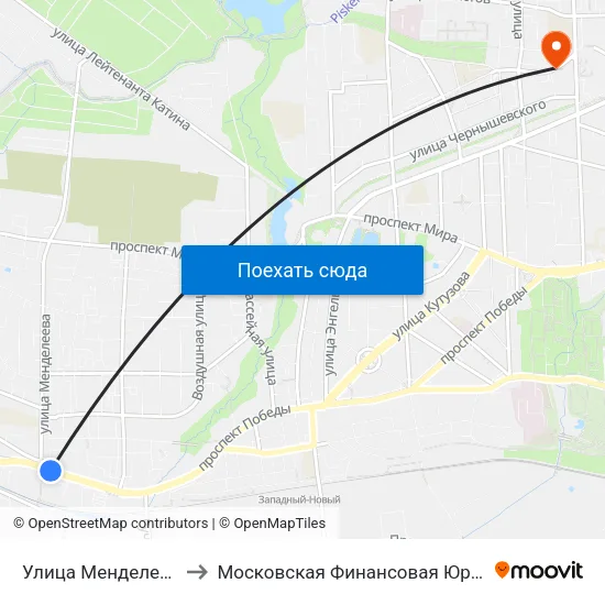 Улица Менделеева (В Центр) to Московская Финансовая Юридическая Академия map