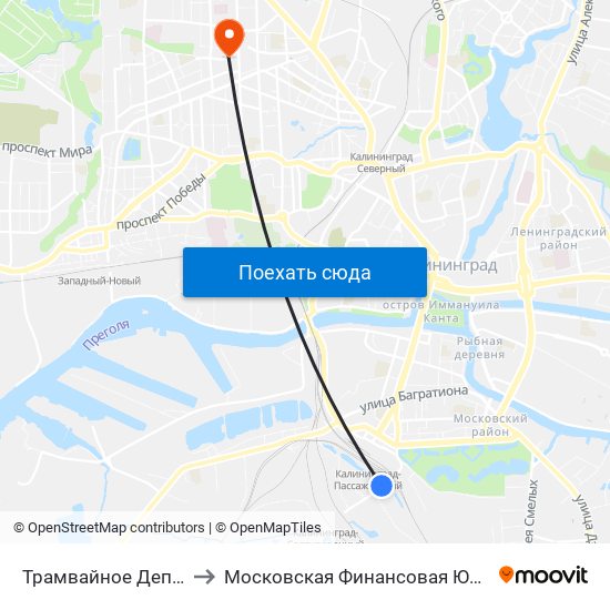 Трамвайное Депо (Из Центра) to Московская Финансовая Юридическая Академия map