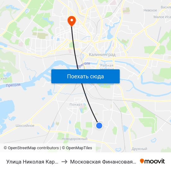Улица Николая Карамзина (Из Центра) to Московская Финансовая Юридическая Академия map