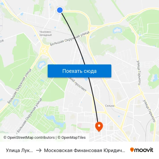 Улица Лукашова to Московская Финансовая Юридическая Академия map