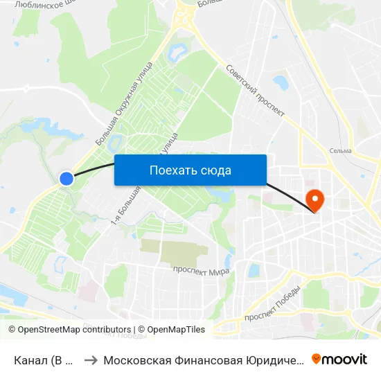 Канал (В Центр) to Московская Финансовая Юридическая Академия map