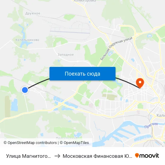 Улица Магнитогорская (В Центр) to Московская Финансовая Юридическая Академия map