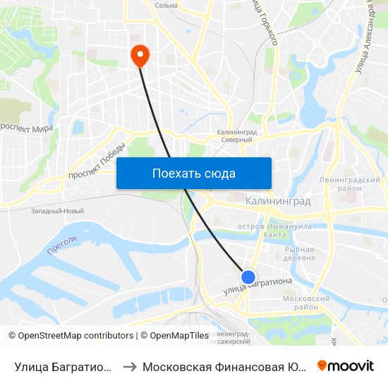 Улица Багратиона (Из Центра) to Московская Финансовая Юридическая Академия map