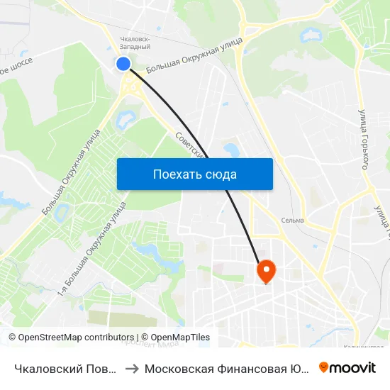 Чкаловский Поворот (В Центр) to Московская Финансовая Юридическая Академия map